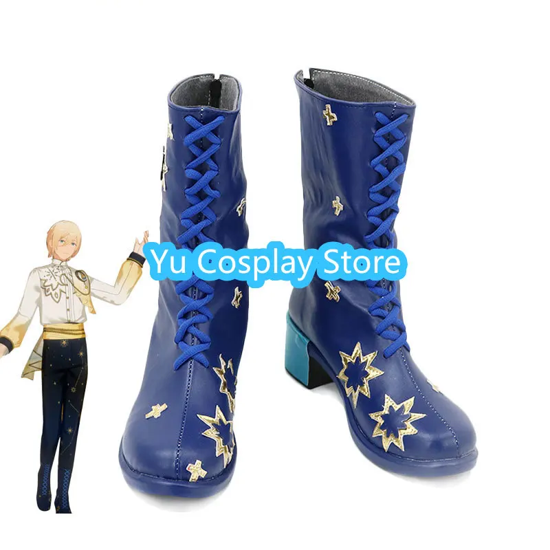 Tenshouin Eichi Cosplay Shoes Game Ensemble Stars Cosplay Props PU Leather Shoes Halloween Carnival BootsCustom Made