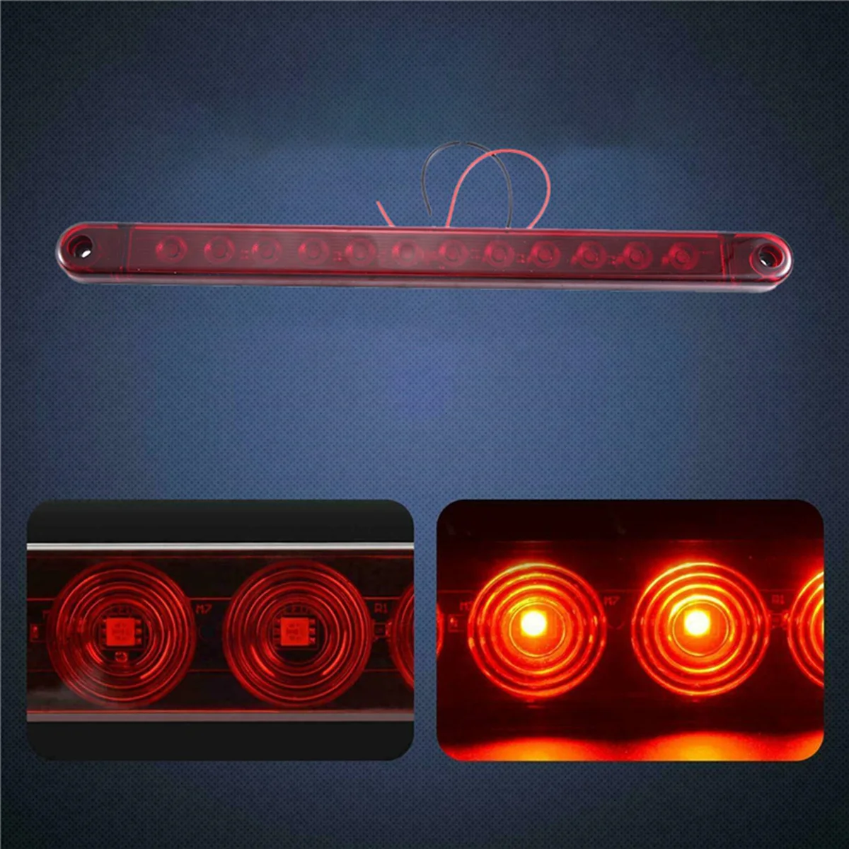 12LED Stop Light Tail 12V Brake Lamp Bar Truck Trailer Lorry Bus Brake Identfication Lights