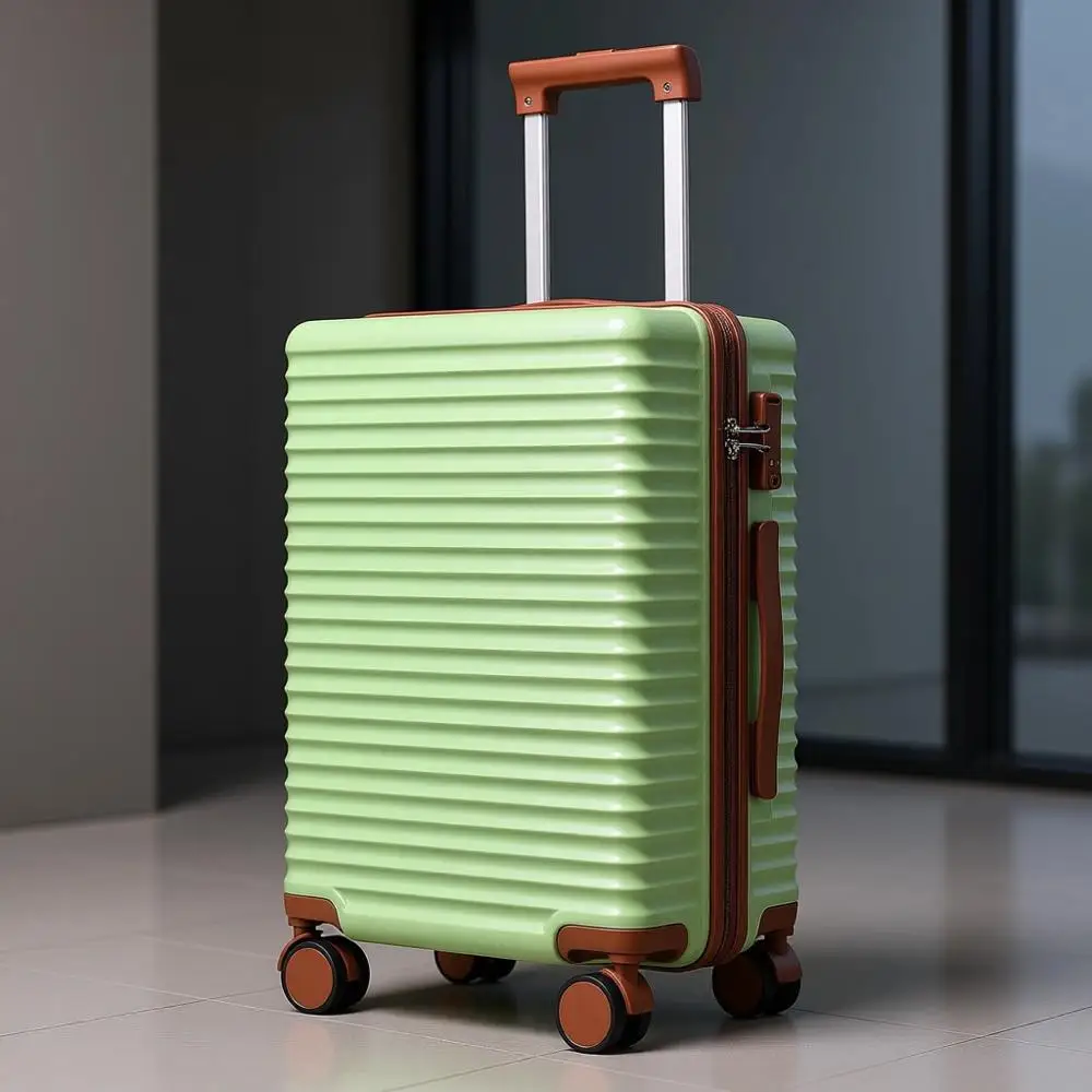 

Легкий жесткий чемодан-спиннер на колесиках, 20 дюймов, с замком TSA, одобрен для авиаперелетов (зеленый)