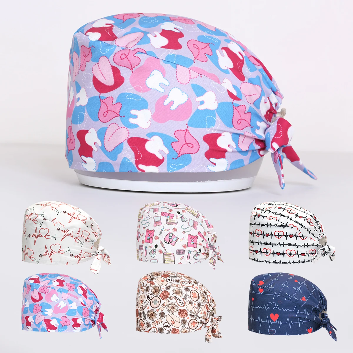 หมวกพยาบาลผู้หญิง หมวกแพทย์แบบแห้งเร็ว ปรับได้ หมวกทำงานคลินิกสำหรับพยาบาลและแพทย์ รุ่น M1172