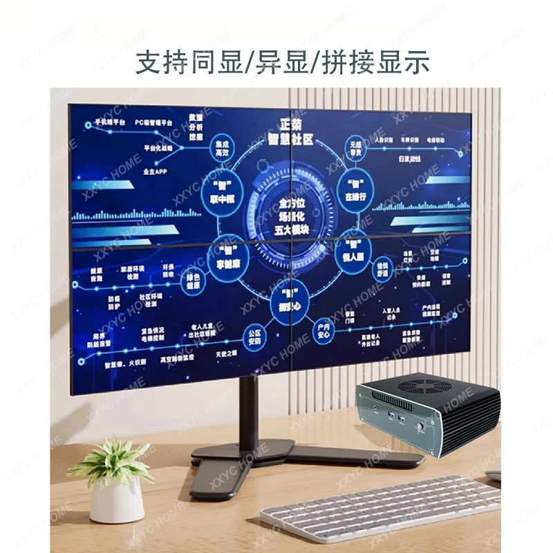 AMD Ryzen R7 8845HS dual network port multi-display industrial control office game audio and video mini computer small host