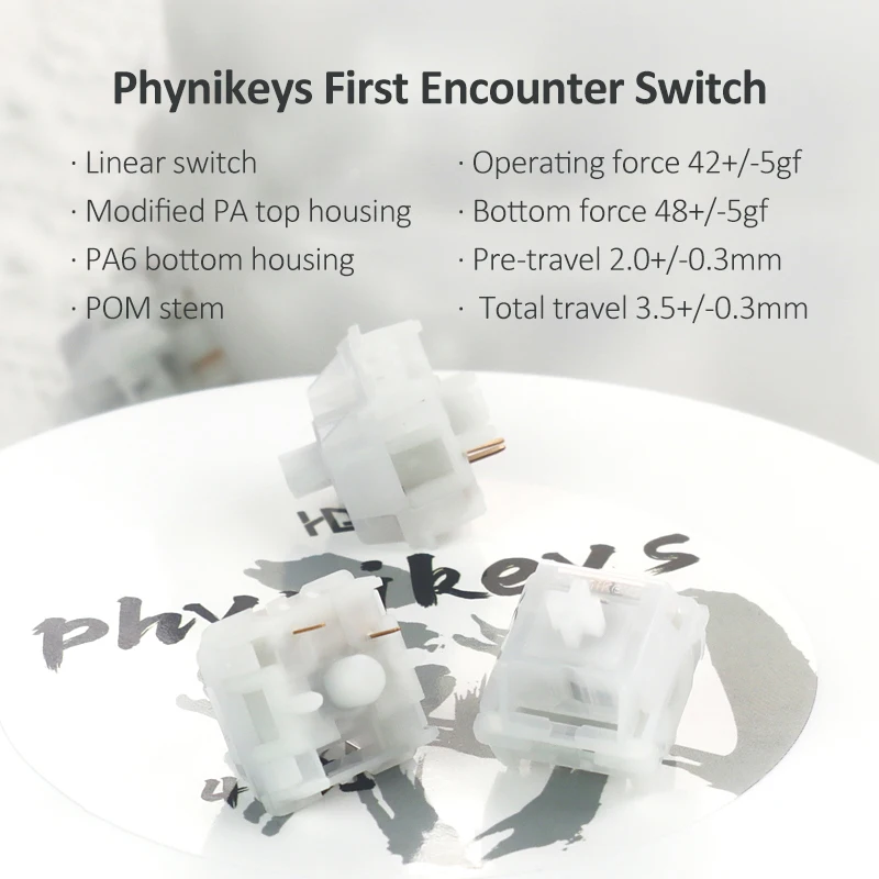 Captanjar First encounter Linear Switch for mechanical keyboard MX stem PA POM stem LUBED Phynikeys