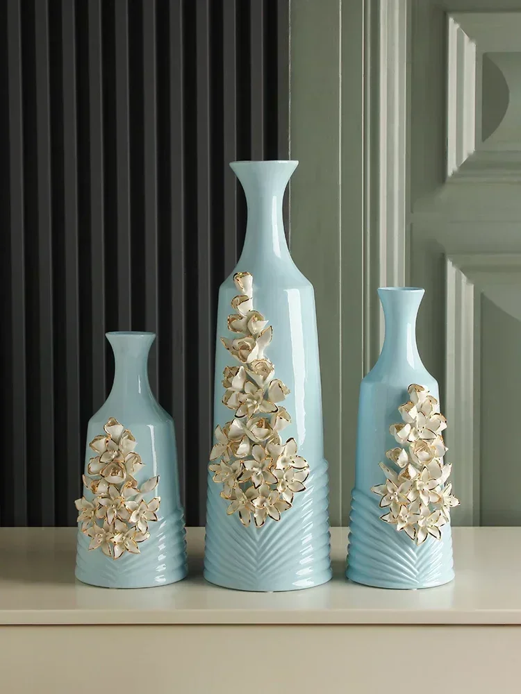 

Ceramic Vase Decoration Modern Living Room Flower Arrangement Hallway Desktop European Home Decorations