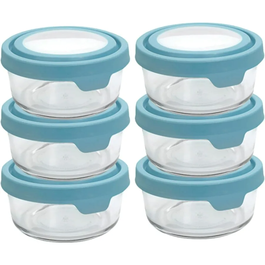 

2 Cup Glass Storage Containers with Lids Set of 6 for Kitchen Organization Durable Glass Food Storage Containers with Mineral B