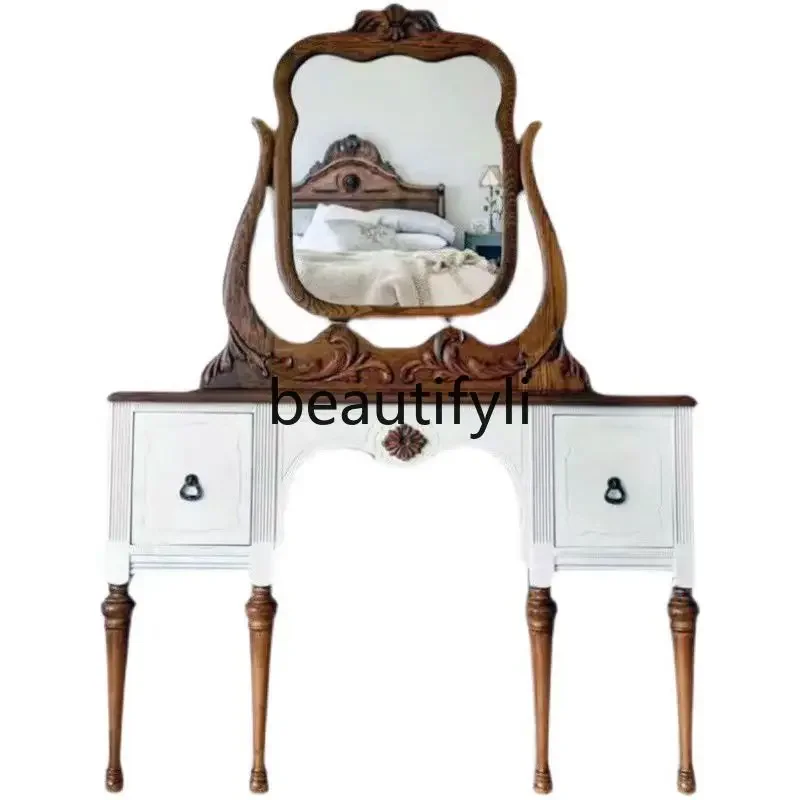 

French solid wood dresser American country mini makeup table