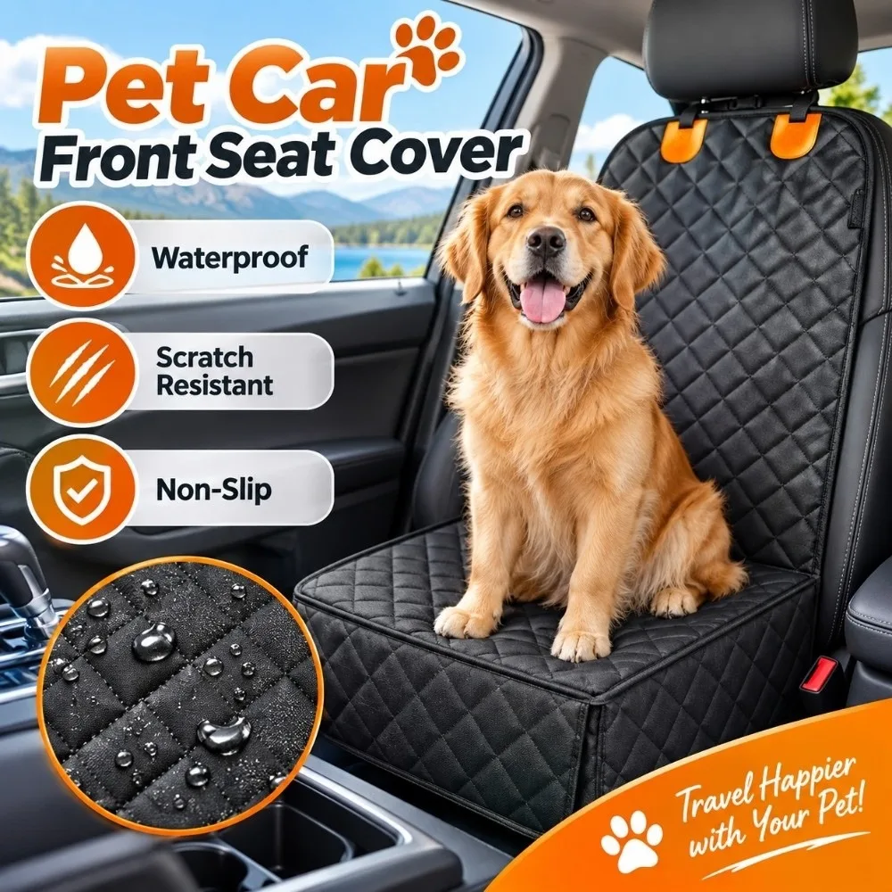 Waterproof Pet Car Seat Cover Scratch Resistant Wear-resistant Dog Car Front Seat Cover Non-Slip Dustproof Pet Seat Protector