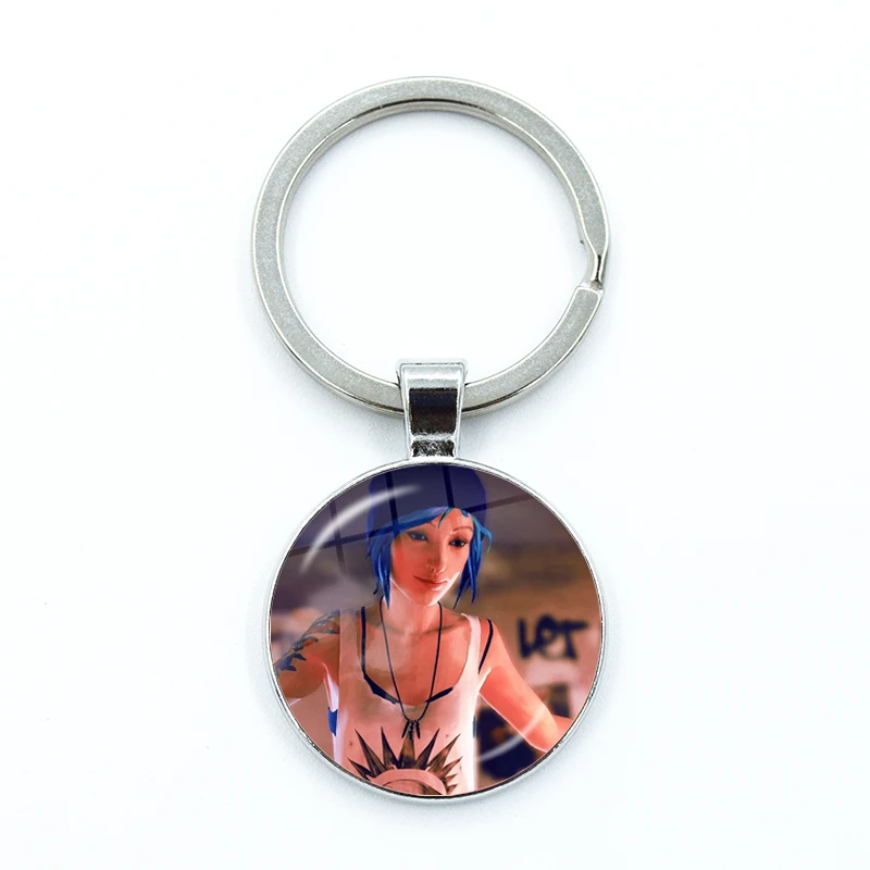 Max Caulfield Life Is Strange 2 Keychain Glass Cabochon KeyRing Bag Car Key Chain Ring Holder Charms Jewelry Gifts