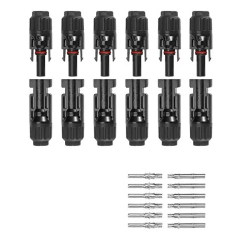 AT19-Solar Connectors Waterproof Solar Connectors Solar Connectors For 10AWG PV Cables 12 PCS PV Cables Connectors