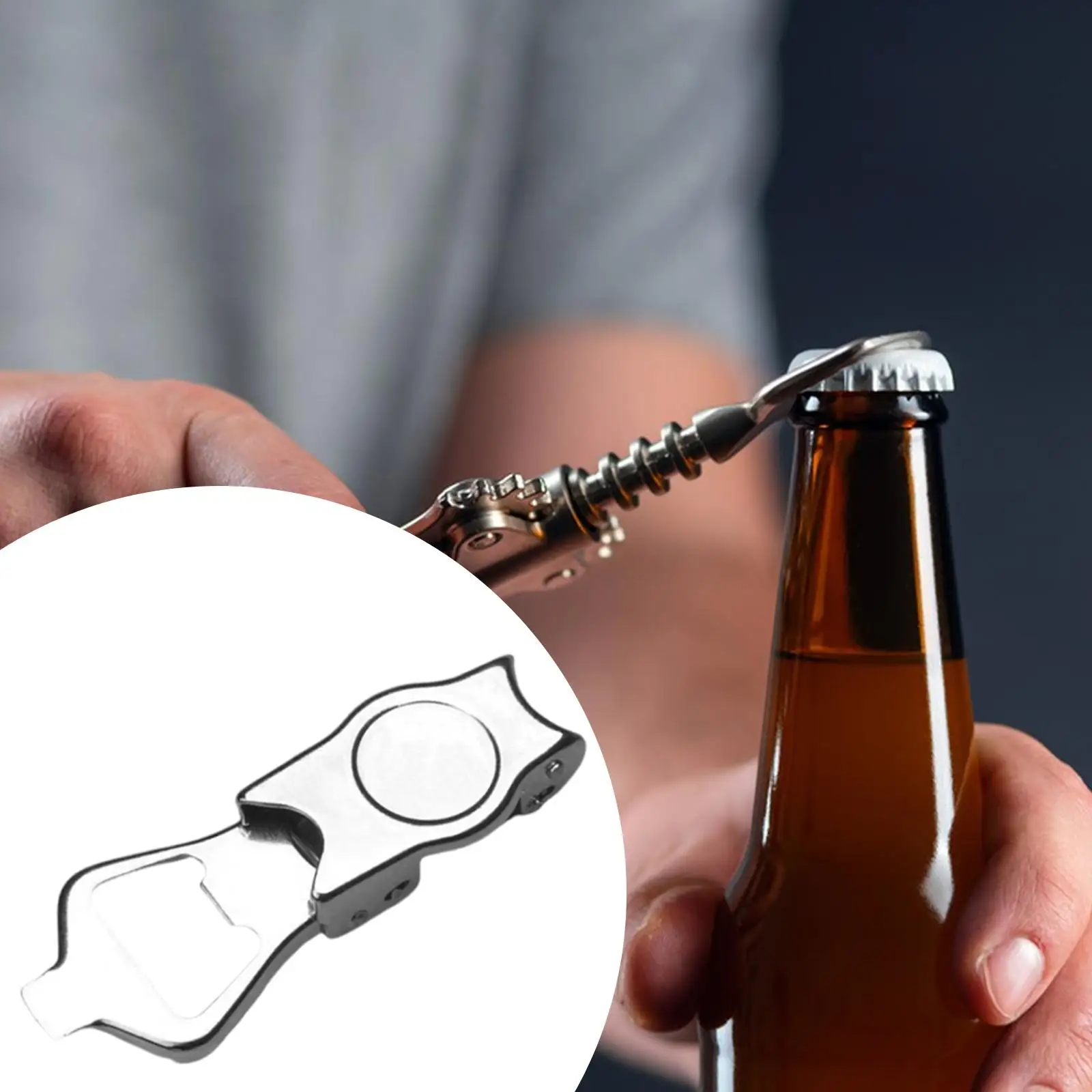 Folding Bottle Opener Bar Tool Compact Stainless Steel Beer Bottle Opener