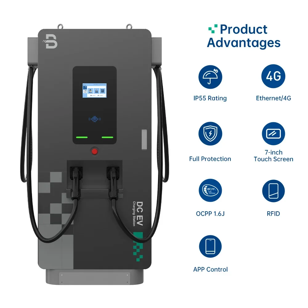 Beny التجارية OCPP CCS CHAdeMO GB/T NACS 40KW إلى 240KW DC EV شاحن مركبة كهربية حافلة سيارة EV محطة شحن 2 البنادق