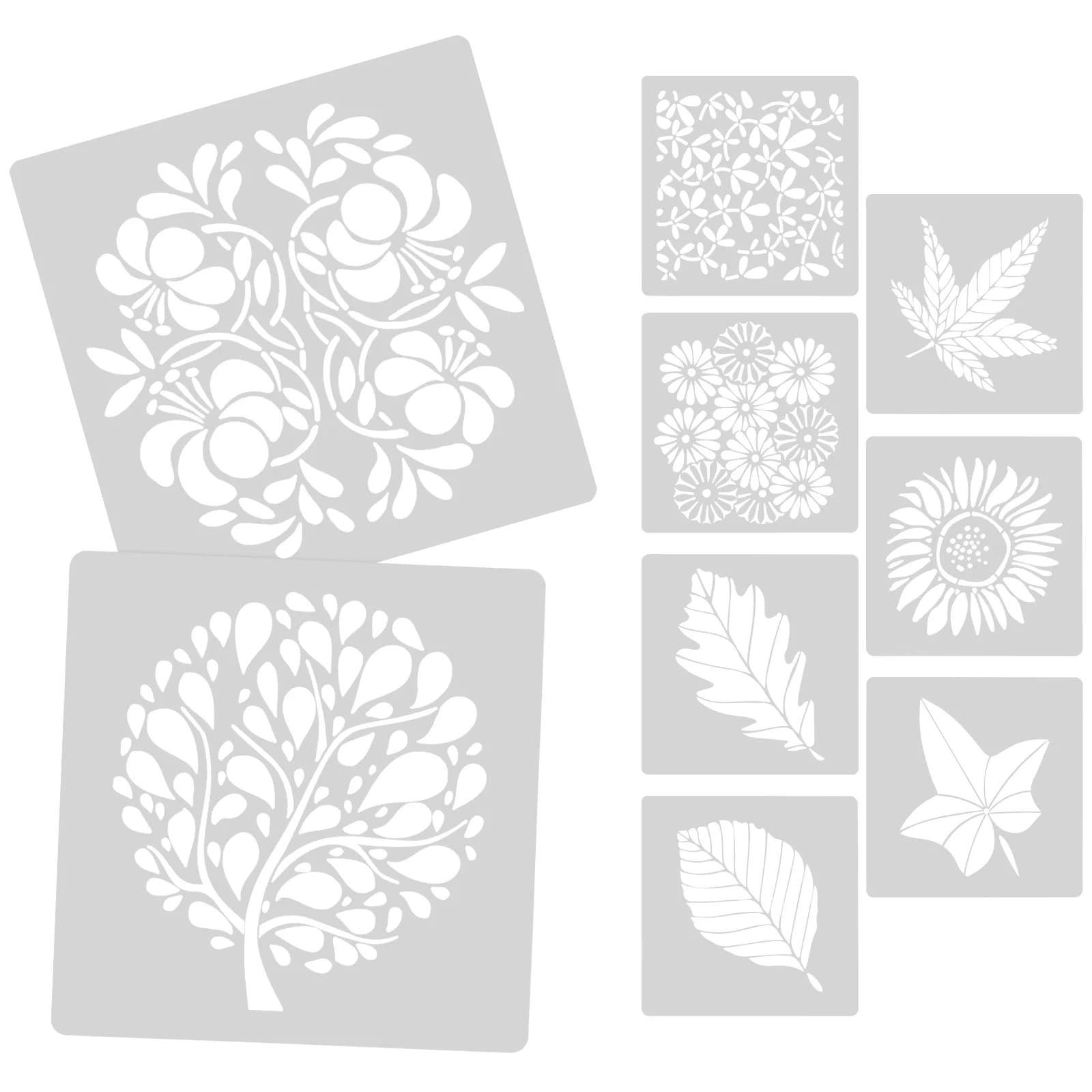 9 Pcs Floral Template Leaf Stencil Templates for Painting Stencils Large Drawing Graffiti Furniture