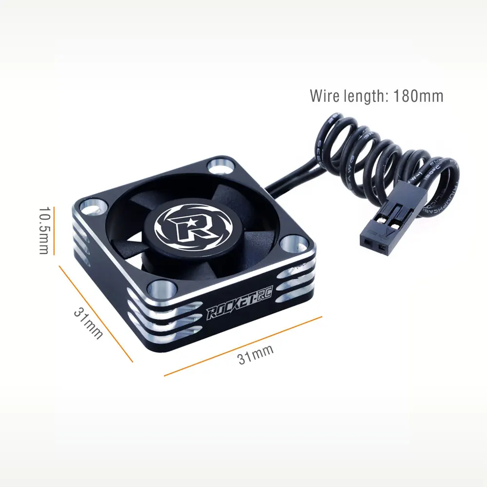 ROCKET-RC 30x30mm Cooling Fan High RPM 3010 RC Aluminum Fan Heat Dissipation for 1/8 1/10 1/12 RC Car 540/550 Motor RC Parts
