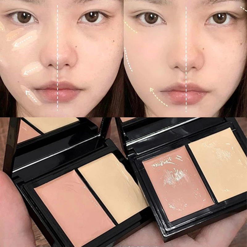 Cover Eyes Dark Circles Two-color Concealer Coverage Spots Black Lacrimal Groove Moisturize Brighten Concealer Makeup Palette