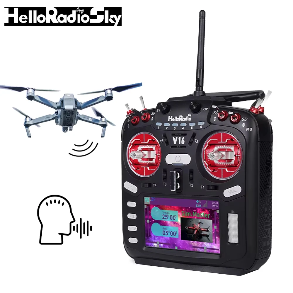 HelloRadio V16 /V16 pro /V16 Max ELRS /4-In-1 Multi EDGETX Hall Gimbals Remote Controller for Drones And RC Models
