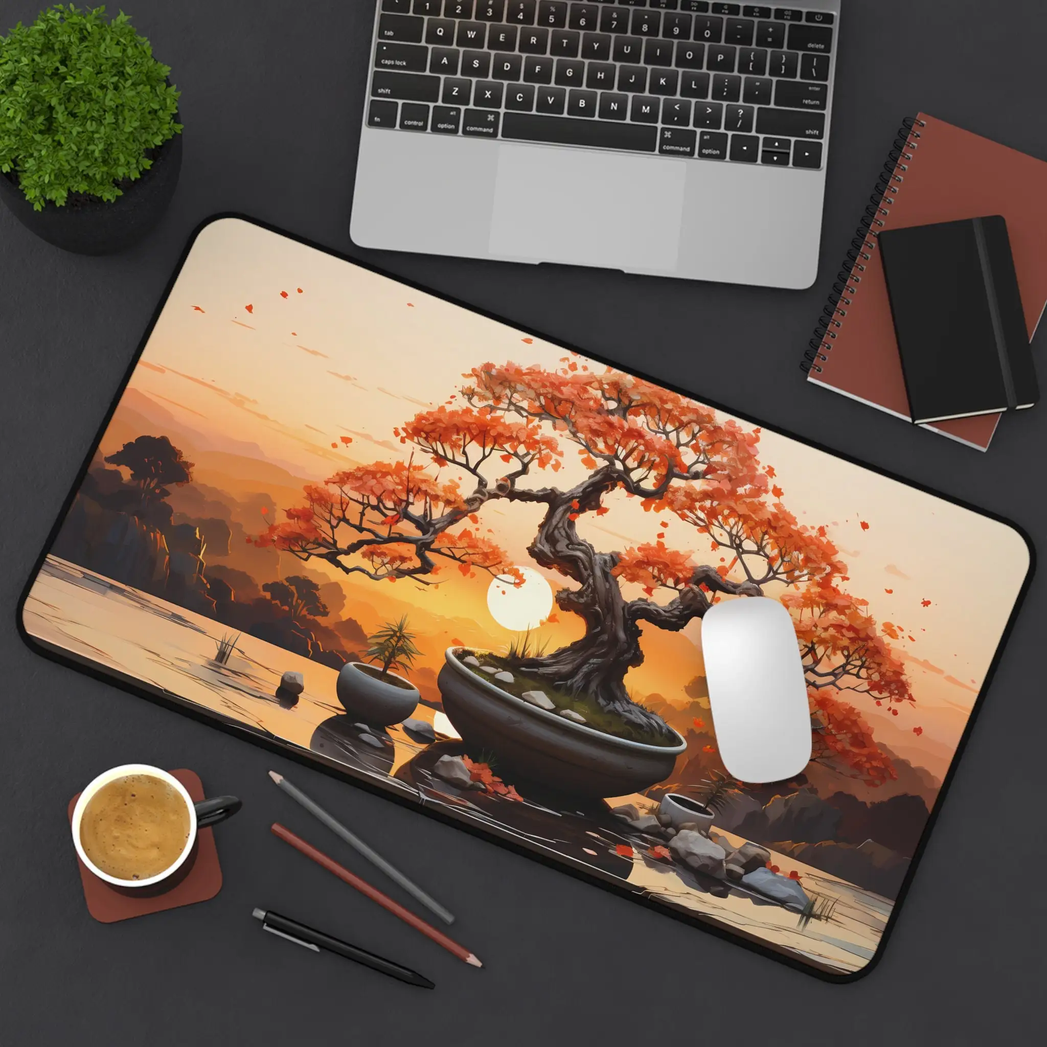 Bonsai Tree Pattern Mouse Pad, Non-slip Waterproof Gaming Mousepad, Game Table Decorative Mat,perfect Gift for Stationery Lovers