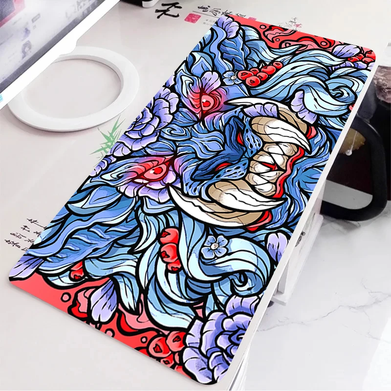 Chinese Style Design Table Mat 900x400 Large Mouse Pad Computer Gaming Gamer Keyboard Pads Anime Dragon Non-slip Mousepad Carpet