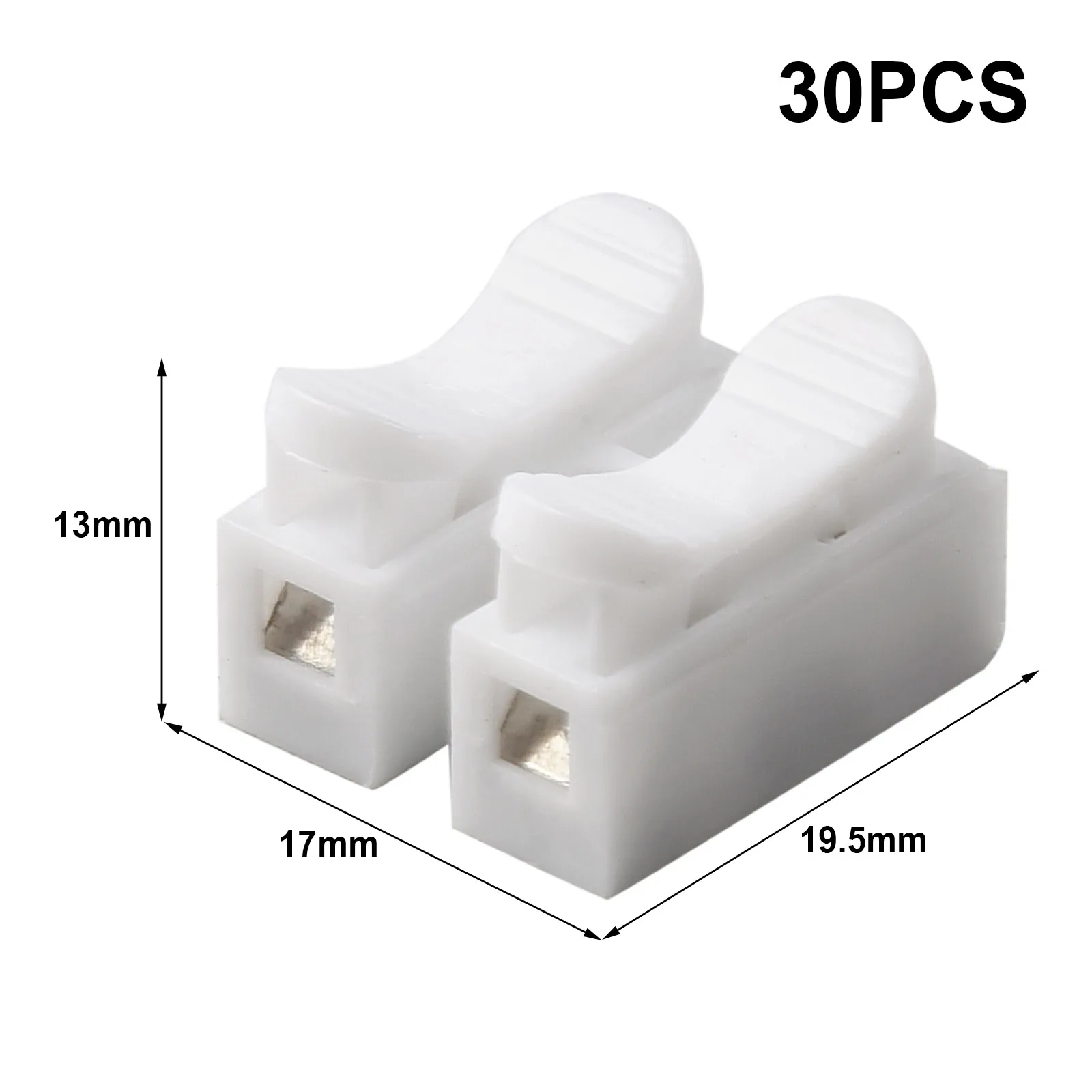 30Pcs CH2 Spring Quick Wire Connector Cable Clamp Terminal Block LED Strip Light 19.5 * 17 * 13mm Terminals Connectors