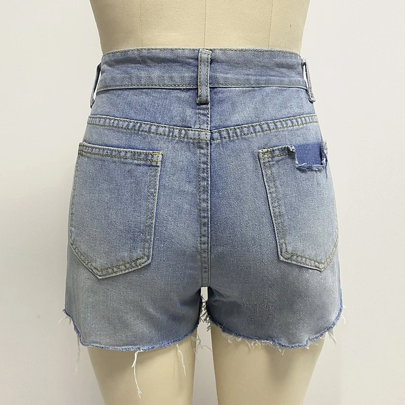 2024 Women\'s Summer Middle waist Denim Shorts Sexy Ladies Club Party Wear Slim Bodycon Short Jeans Chic Denim Female