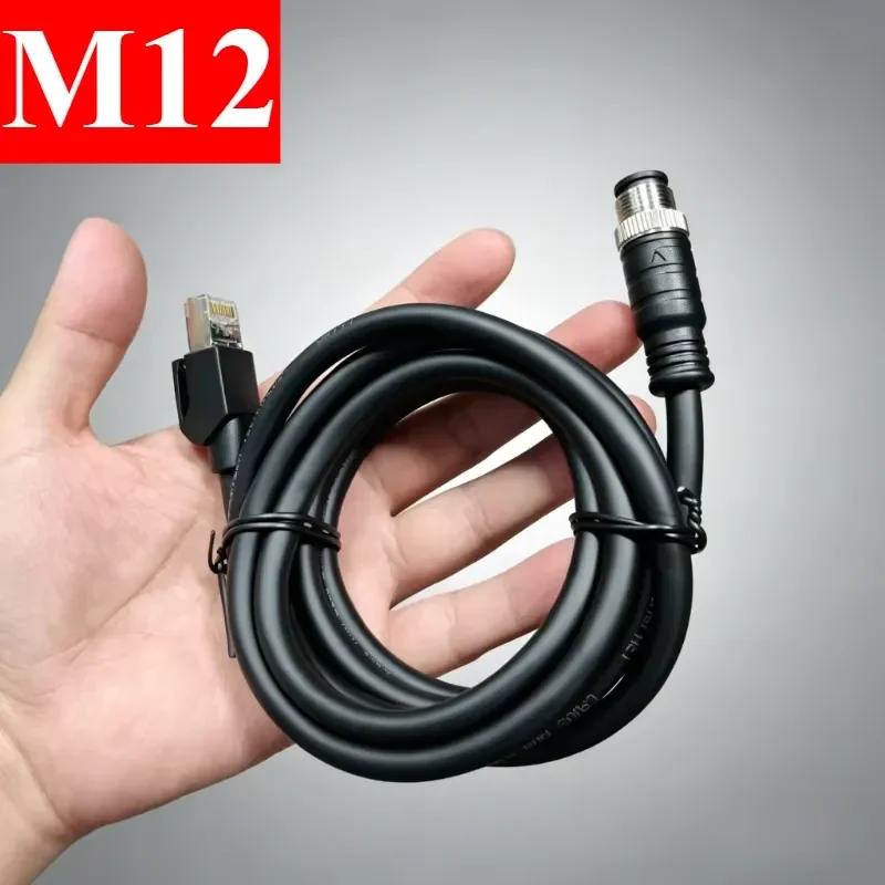 M12 To RJ45 Black A/D/X-type Network Cable 8Pin Ethernet High Flexibility Connector 4 Pin Male Female Industrial Shielded
