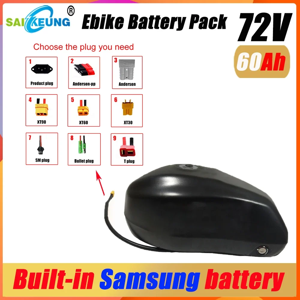 FuelTank 72v 50ah Lithium Battery 3000w Motor Electric Bicycle Scooter Motorcycle Bafang 2000w 20 30 40 50AH 60 Ah Bateria 72 V