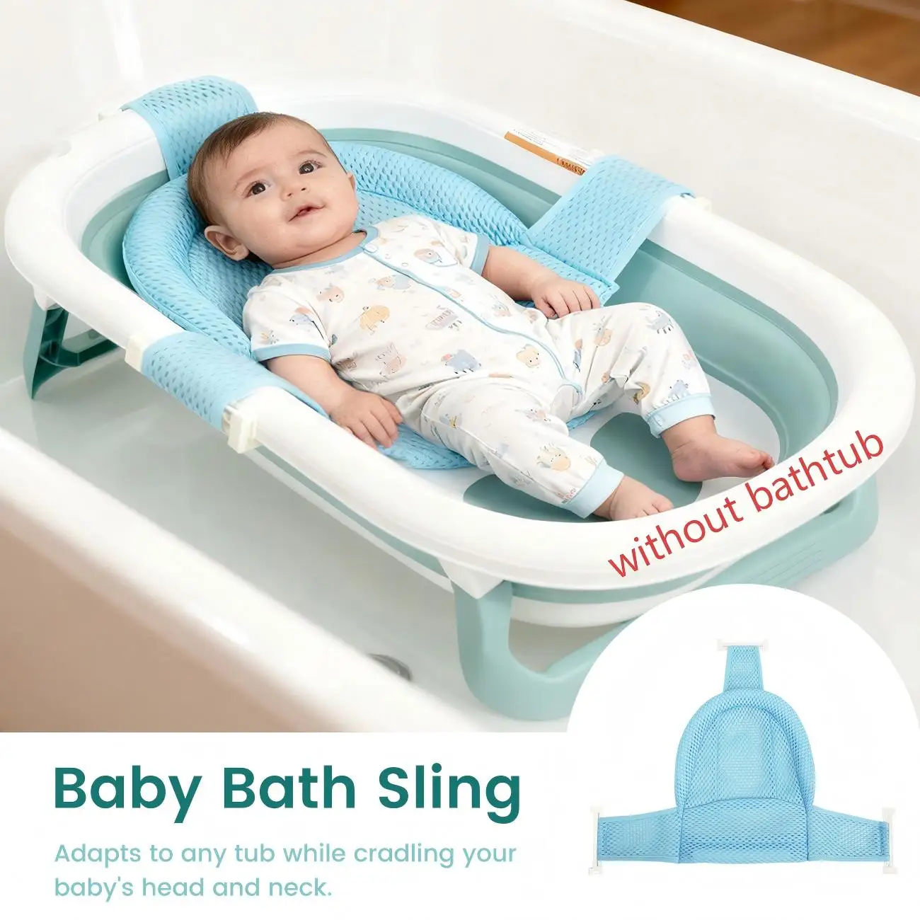 Baby Bath Support Mesh Pad Newborn Bath Tub Seat Net Non-Slip Baby Tub Mat Floating Bathtub Seat Cushion Mat for 0-2 Years Old (