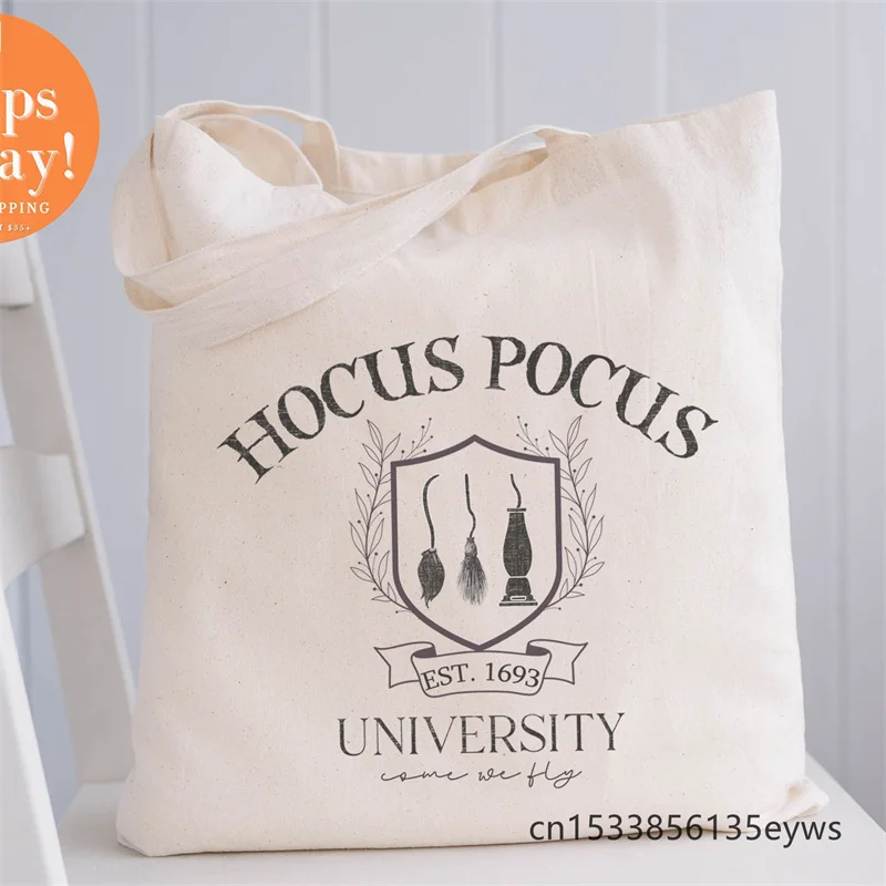 Hocus Pocus  Graphic Hipster Cartoon Print Shopping Tote Bags Girls Pacakge Hand Bag