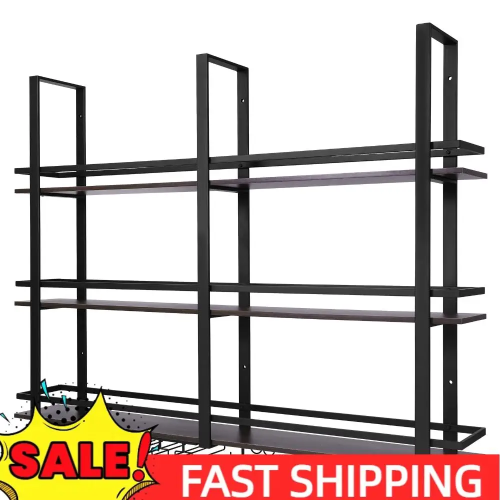 

Wall Mounted Wine Rack with Glass Holder Wine Storage Organizer Industrial Wall Mounted Wine Rack for Home Dining Room & Kitchen