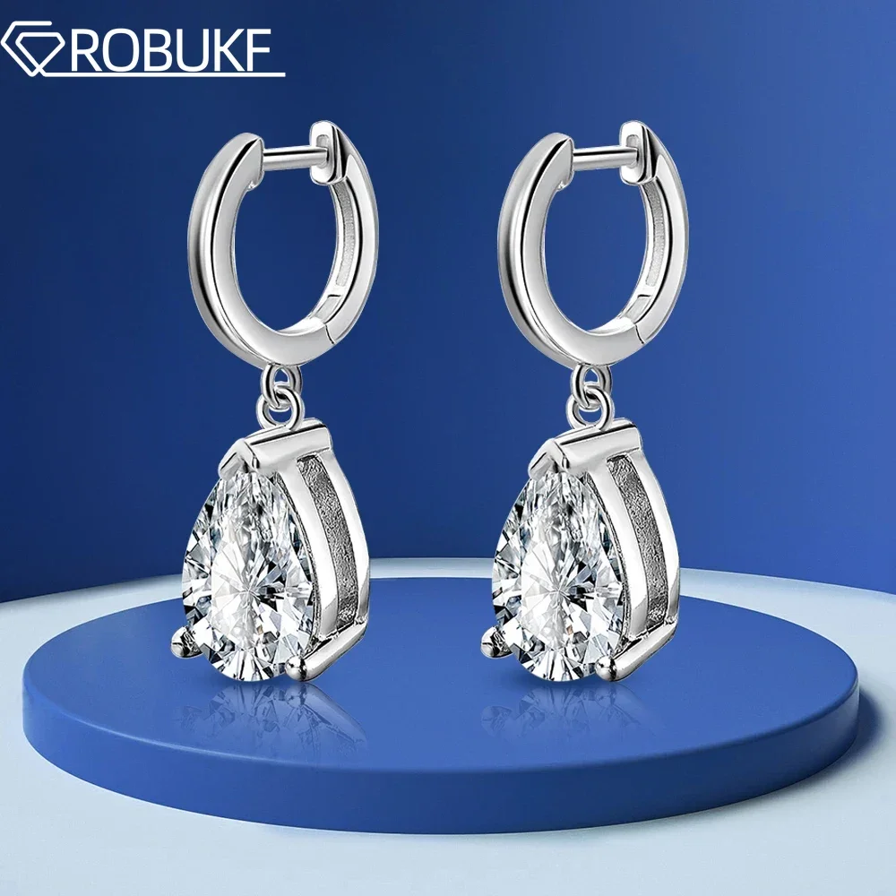 

1/2Carat Pear Cut Moissanite Drop Earrings for Women D Color VVS Diamond 925 Sterling Silver Stud Earring Wedding Fine Jewelry