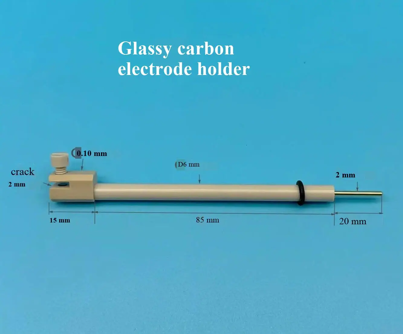 Glassy carbon working electrode clamp