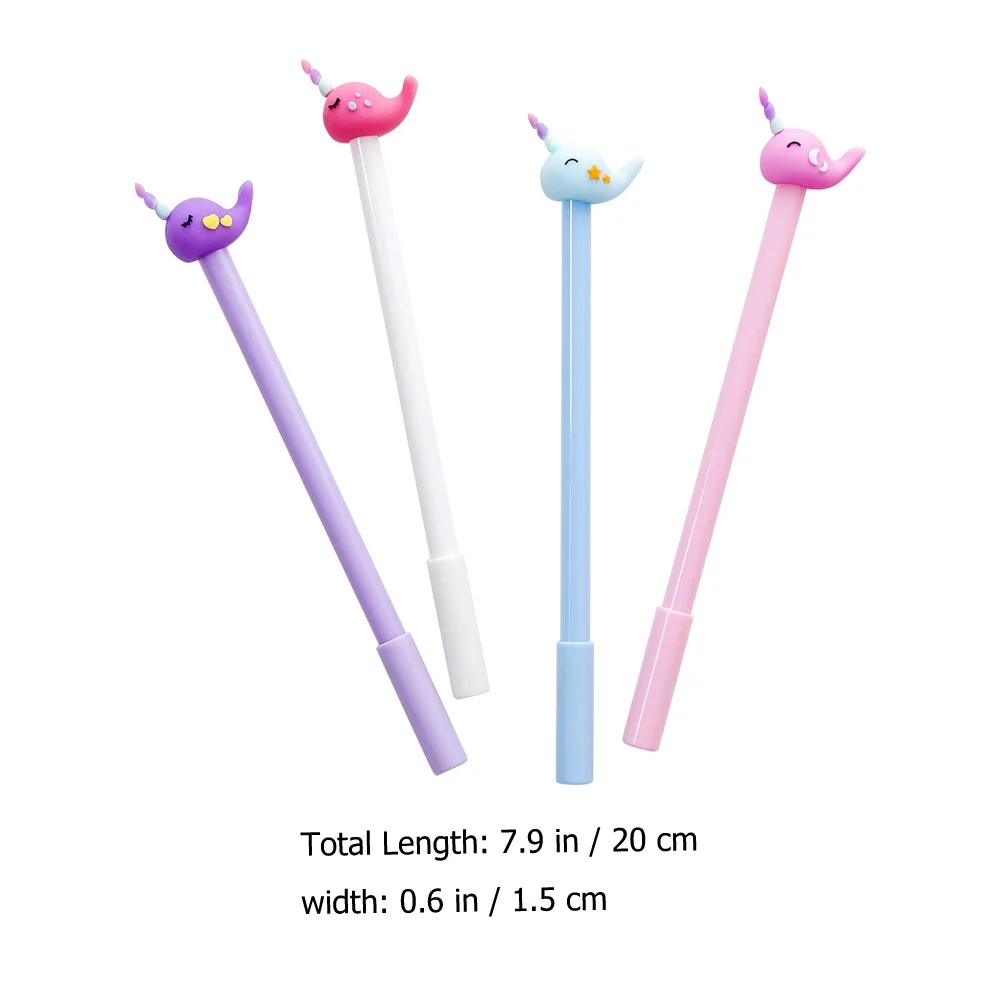 

12 шт., гелевые ручки с рисунком Narwhal, очаровательные школьные канцелярские принадлежности для студентов, портативные ручки для подписи