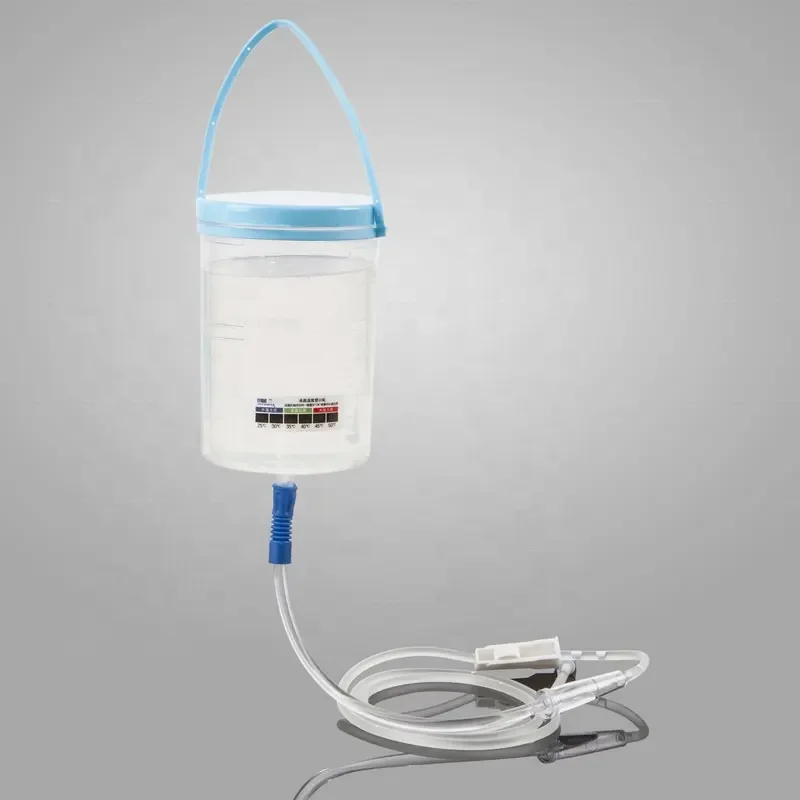 

Portable Medical Colon Douche Cleaner Plastic 1200ml Enama Bucket Kit with Disposable Tip