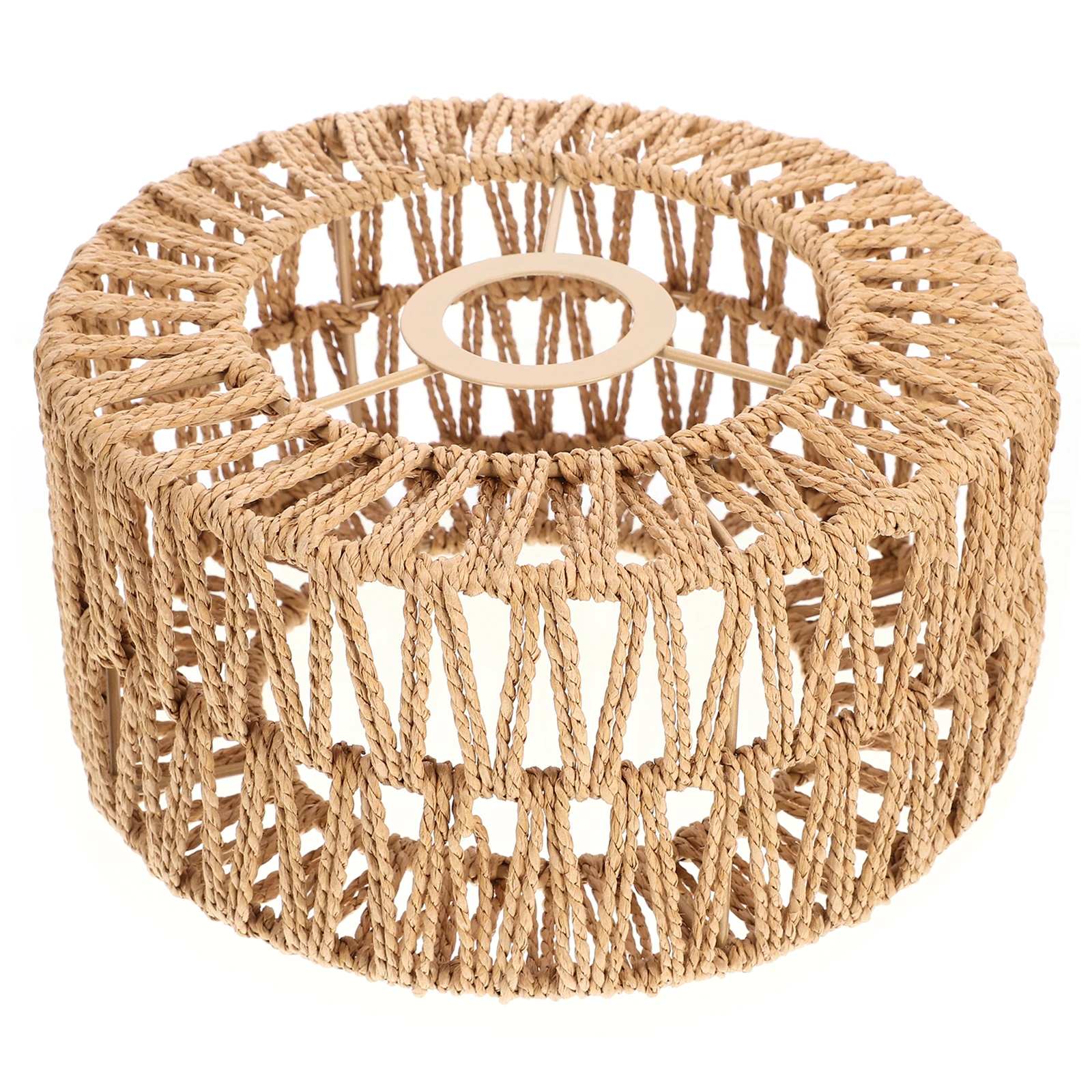 Straw Rope Lampshade Handwoven Small Yellow Lightweight Retro Style Pendant Cover for Ceiling Lighting Supply Woven for Home