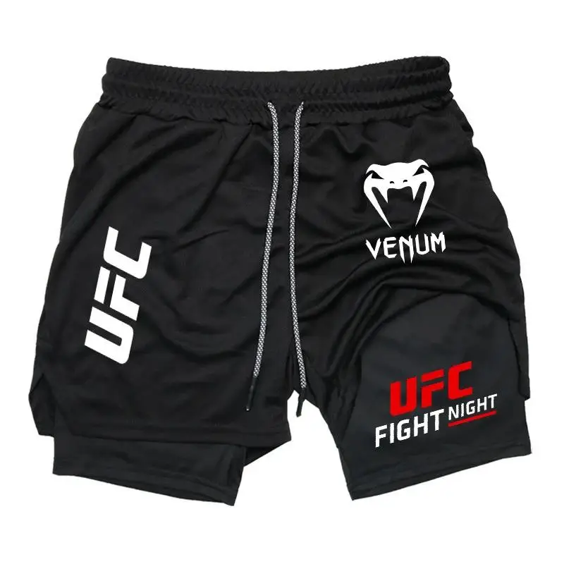 

Мужские шорты для единоборств UFC 2-в-1: быстросохнущие, дышащие, двухслойные, для бега, тренировок, фитнеса и активного отдыха