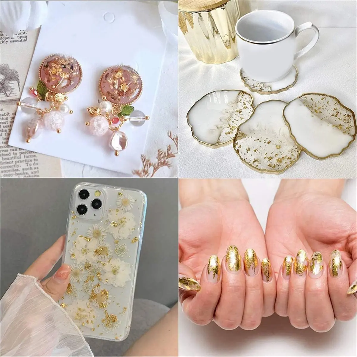 400 Pieces Sheets 5.5 X 5.5 in, Imitation Gold & Silver Leaf Paper, Multi-Color for DIY Arts Decoration