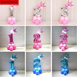 Foil Balloons Numbers for Kids, Happy Birthday Balloon, 1st Birthday Party Decorações, Baby Shower, Oh Baby Shower, Boy, Girl, 1, 2, 3, 4, 5, 6