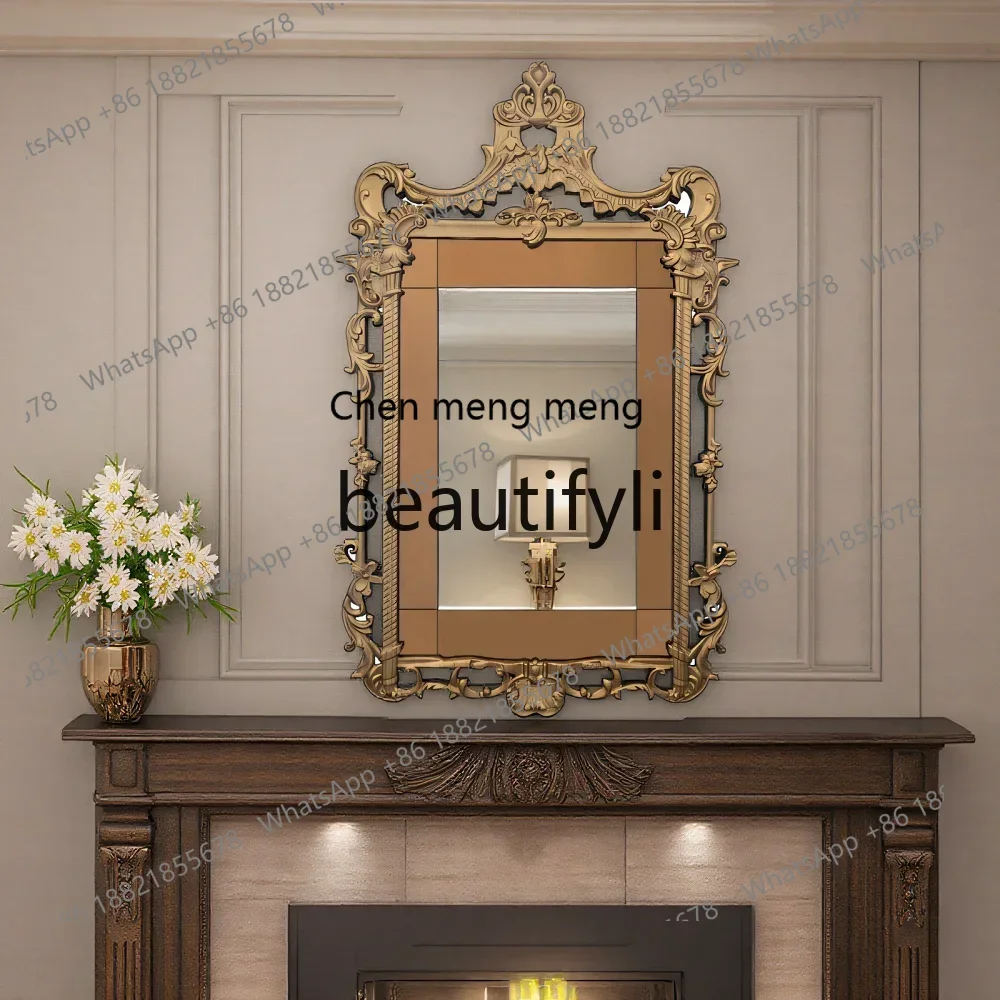 

N178 French entrance entrance, fireplace decorative mirror, American restaurant hanging wall, European background wall tea mirro