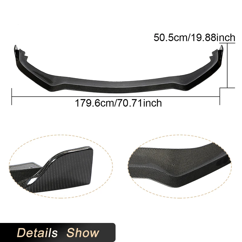 Car Front Bumper Lip Spoiler For Infiniti Q60 Coupe 2016-2021 Front Bumper Lip Chin Spoiler Splitters Apron Guard Carbon Fiber