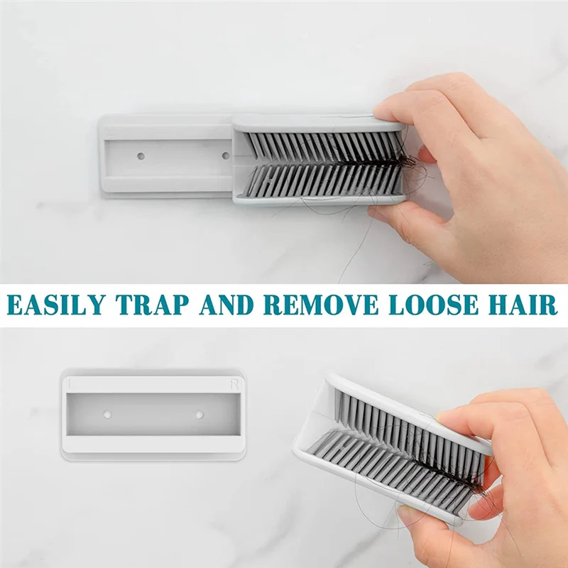 Recogedor de cabello, trampa para el cabello para desagüe de ducha, recolector de cabello, material de silicona, fácil de atrapar el cabello (blanco)
