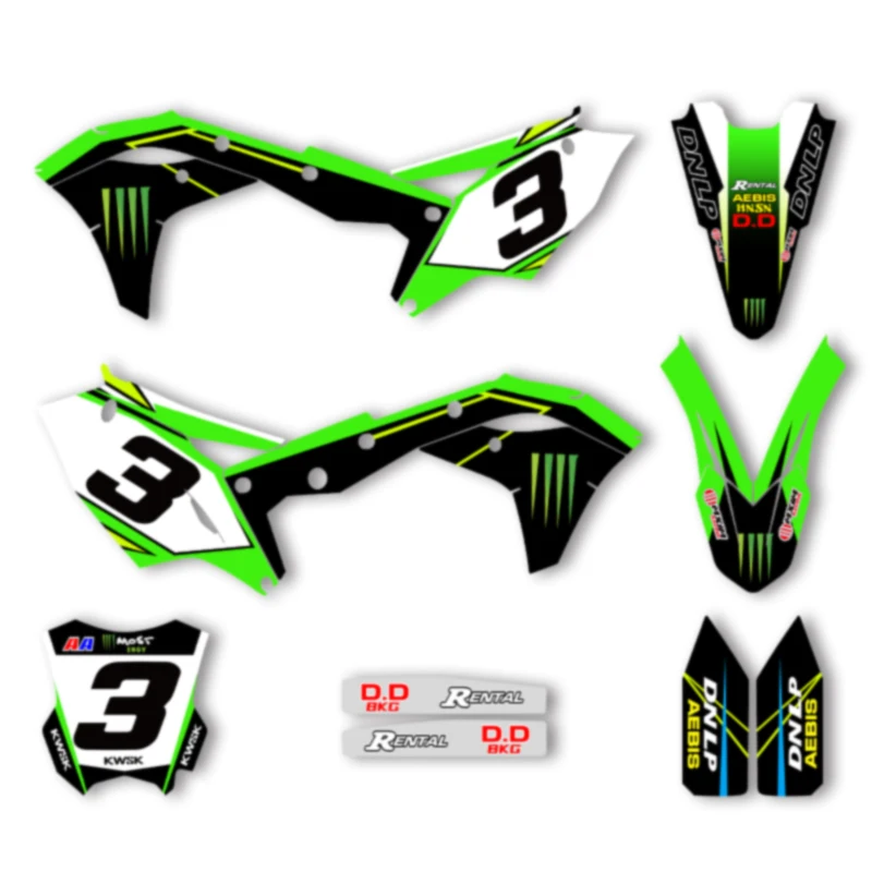 

Мотоциклетные графические наклейки SPACE, наклейки для KAWASAKI KXF 250 2017 2018 2019 2020, наклейки, комплекты наклеек 003