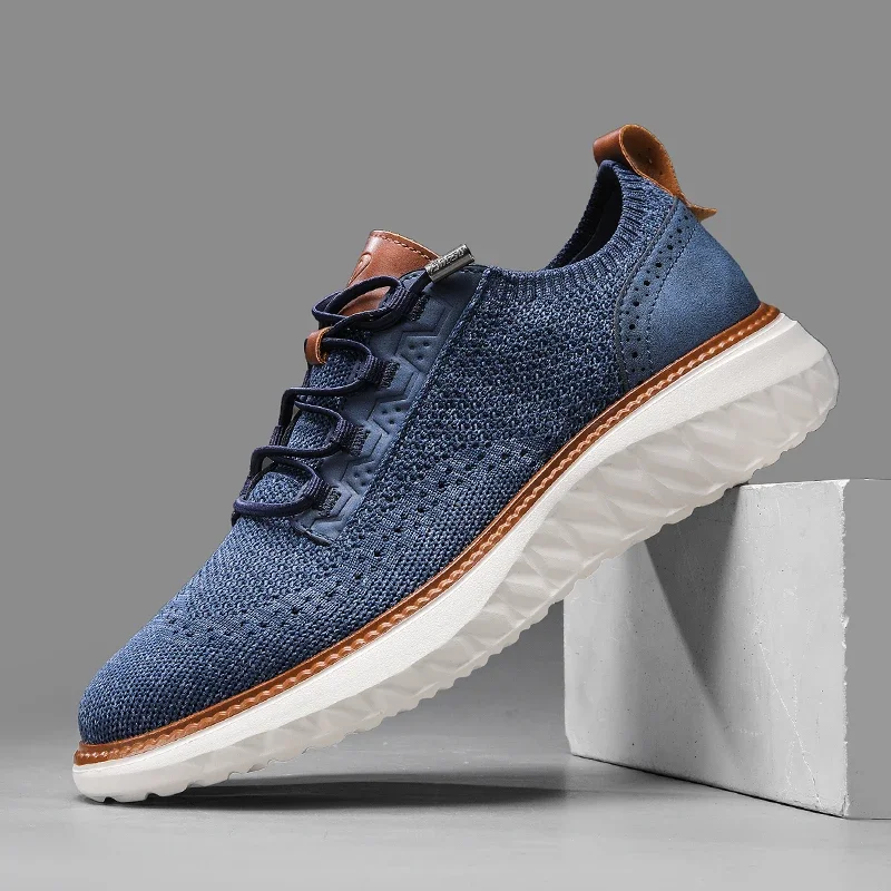 Summer Mens Comfortable Casual Mesh Shoes Non-Leather Breathable Big Foot Plus Size 49 50 51 52 53 54 Trendy British Style