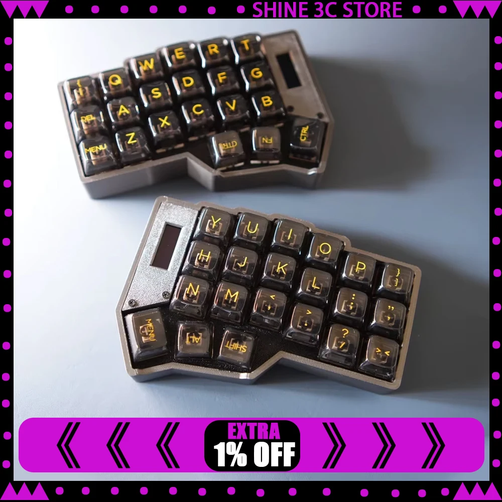 

Split Keyboard Wired/Dual Mode With Screen 3D Printing Mechanical Keyboard Hot Swap rp2040 / nrf52840 PC Gamer Custom