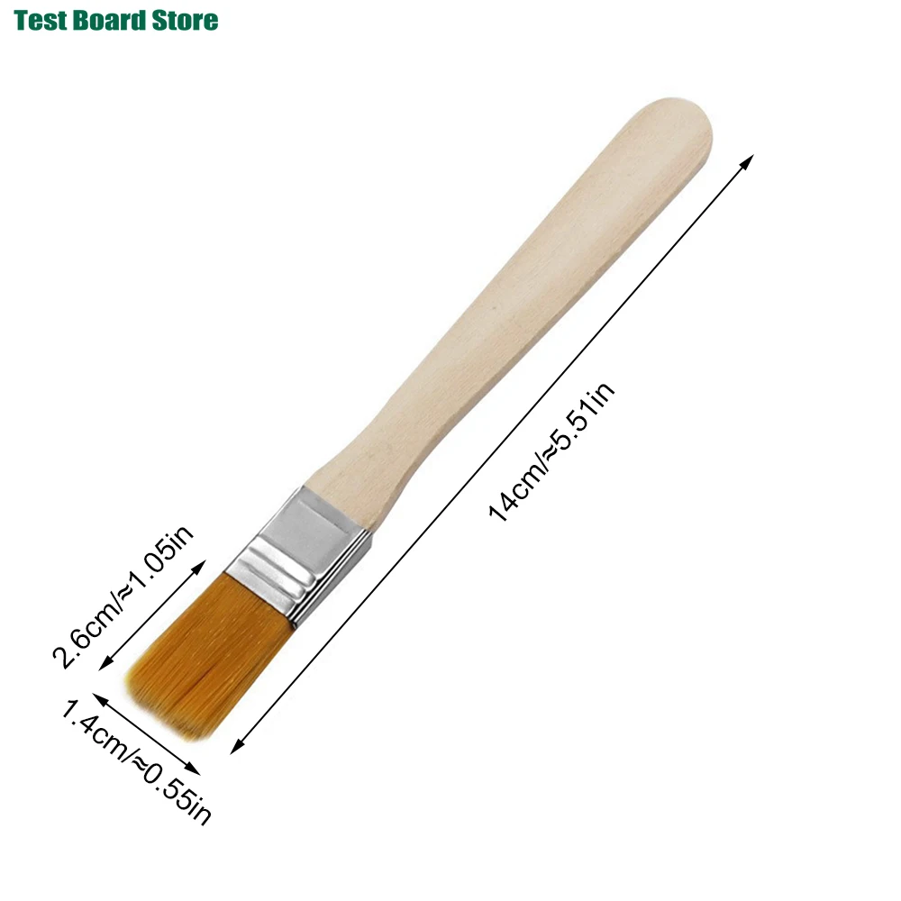 플라스틱 섬유 브러시가 있는 나무 손잡이 페인트 브러시, 실용적인 다기능 브러시, 페인팅, 먼지 제거에 적합, 5 개