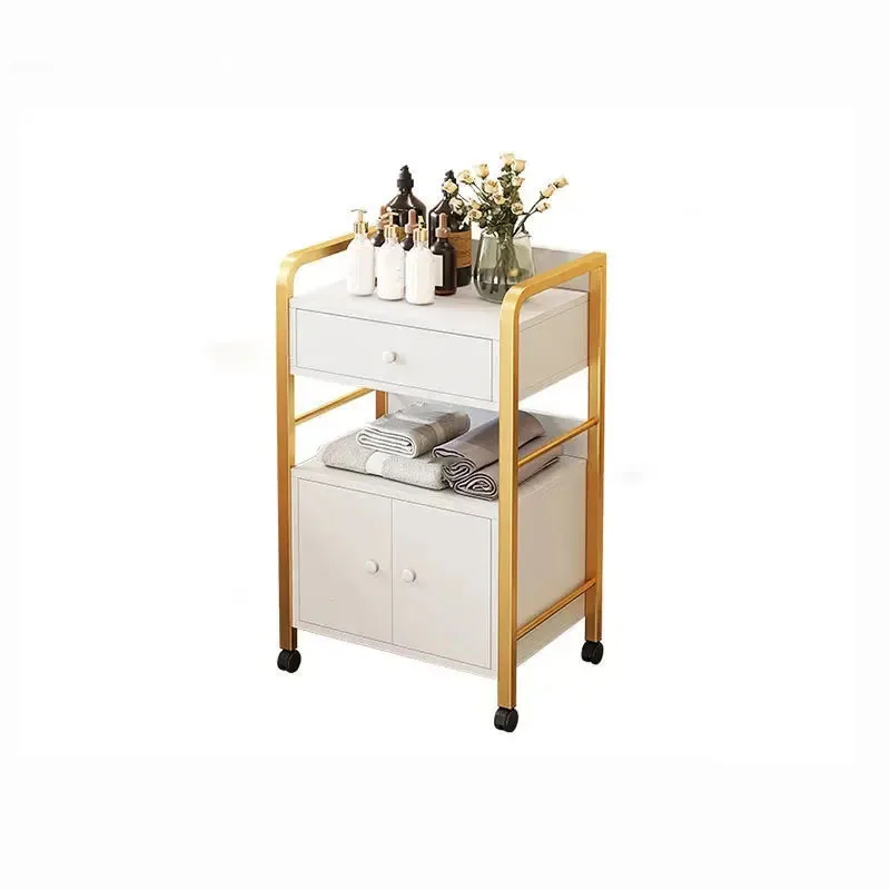 Modern Iron Salon Trolley Beauty Salon Auxiliary Cart with Wheels Barber Shop Mobile Storage Special Tool Cart Salon Furniture