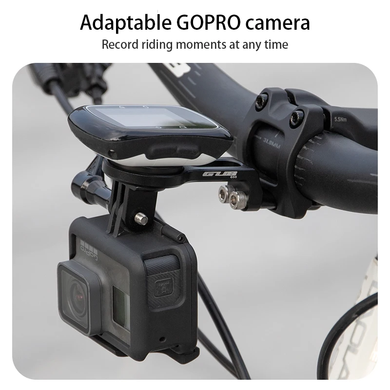 GUB 655 Supporto per computer da ciclismo multifunzionale in alluminio Supporto per tachimetro leggero con base per fotocamera per serie PCR/TCR gigante