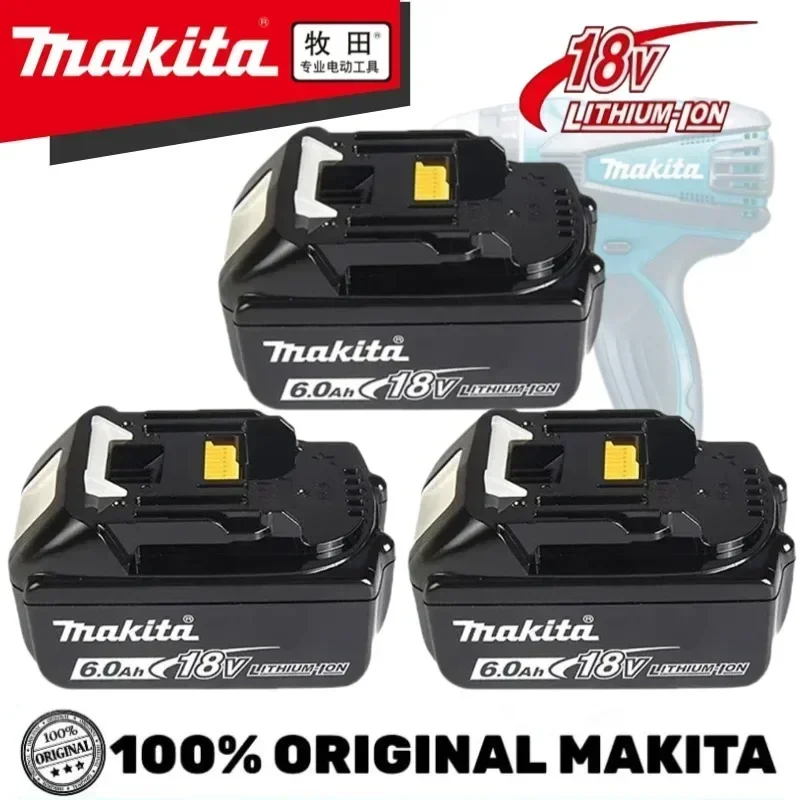 

100% оригинальный аккумулятор Makita 18 В, перезаряжаемый аккумулятор для электроинструмента, сменный литий-ионный аккумулятор с LED-индикатором, LXT BL1860B BL1860BL1850 BL1830