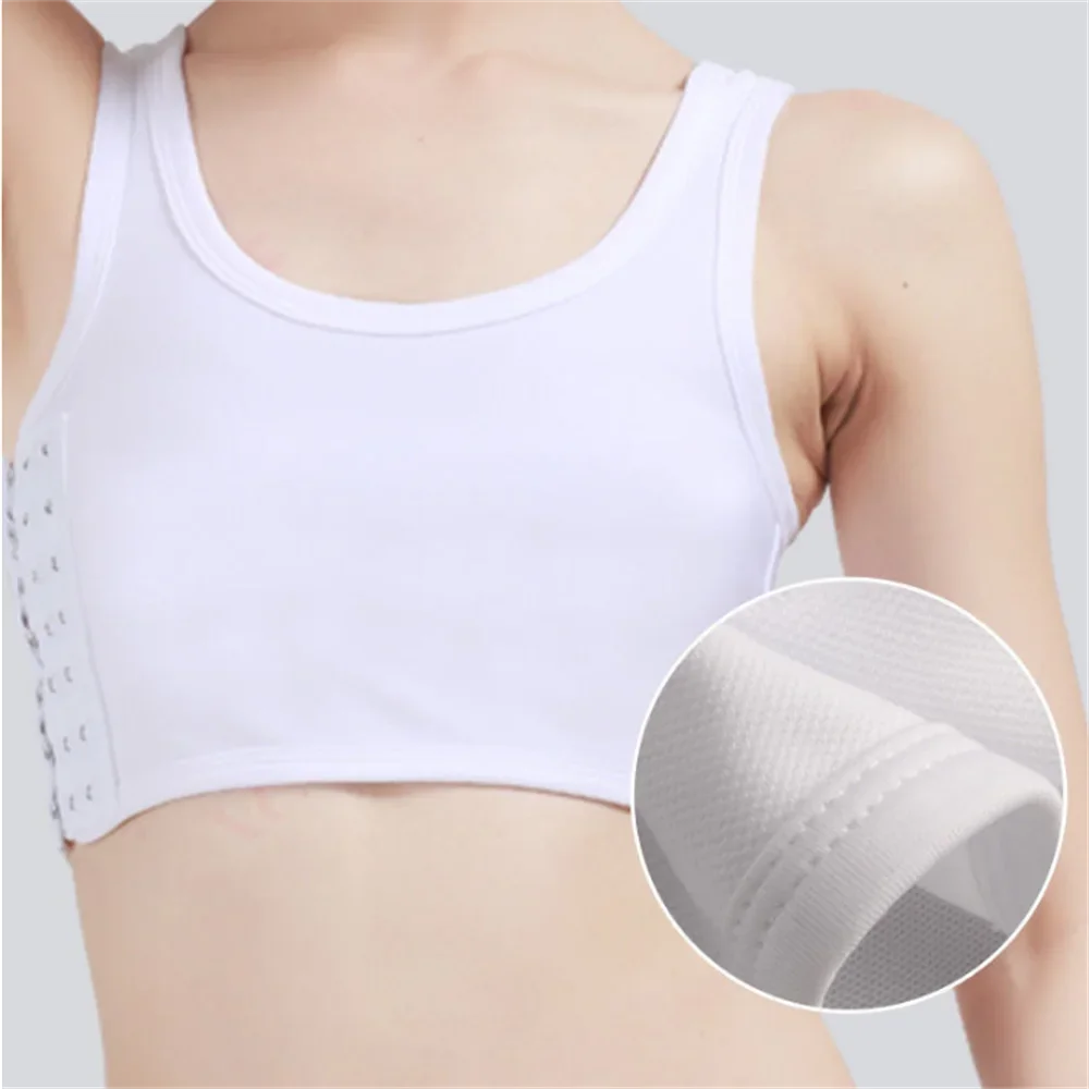 Women Breathable Chest Breast Binder Side Buckle Short Vest Tops Chest Binder Underwear Tank Tops Wireless Chest Wrap Bandage