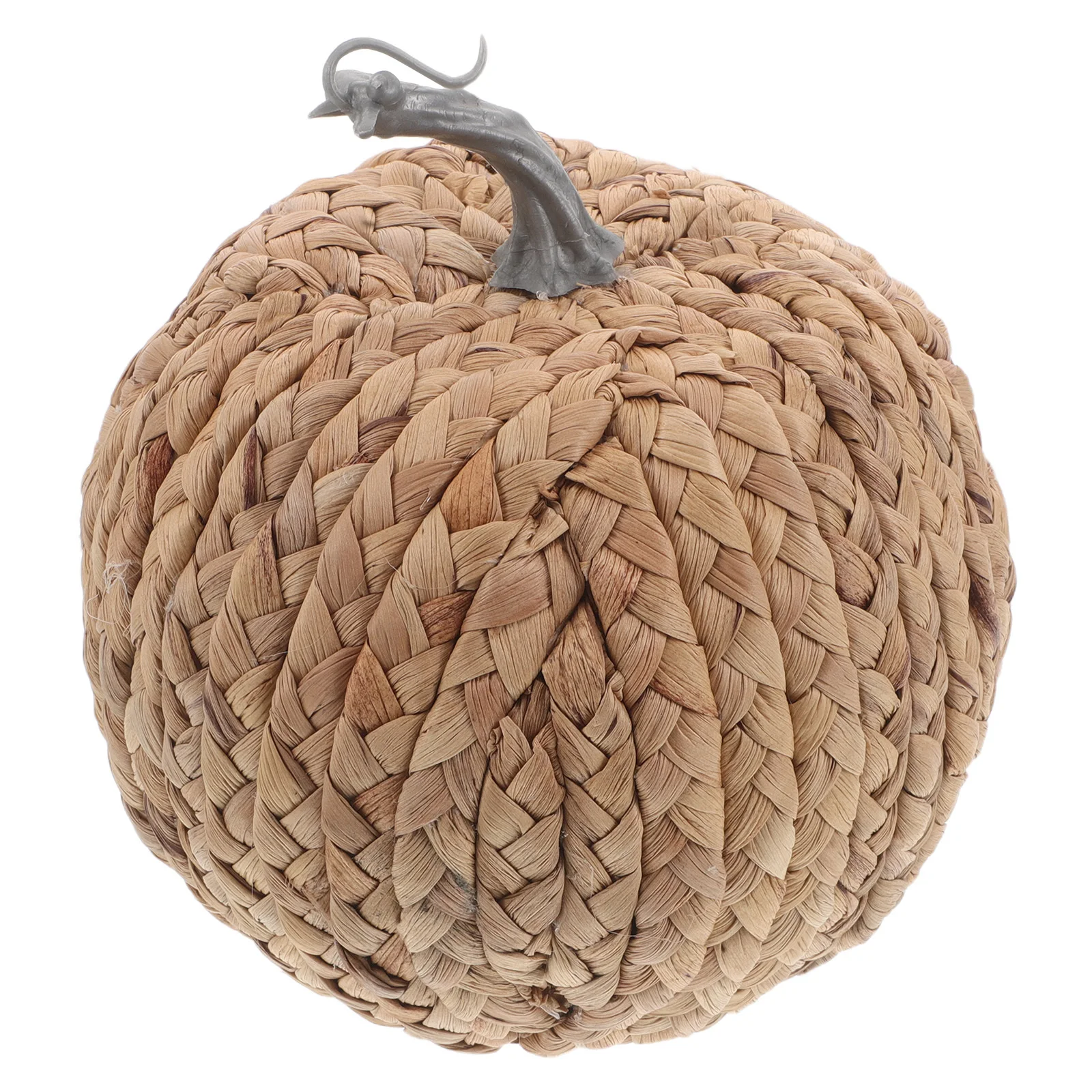 

Natural Seagrass Woven Pumpkin Decor Handmade Rustic Fall Ornaments Thanksgiving Table Centerpieces Small Artificial Harvest