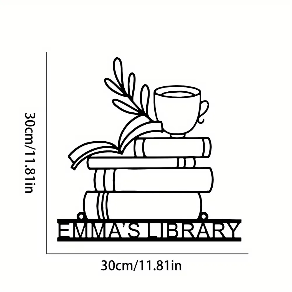 Quality - Crafted Customizable Metal Sign. Tailored Book Silhouette,Ideal for Home Garden Outdoor Wall Art. Gift for Book Lovers