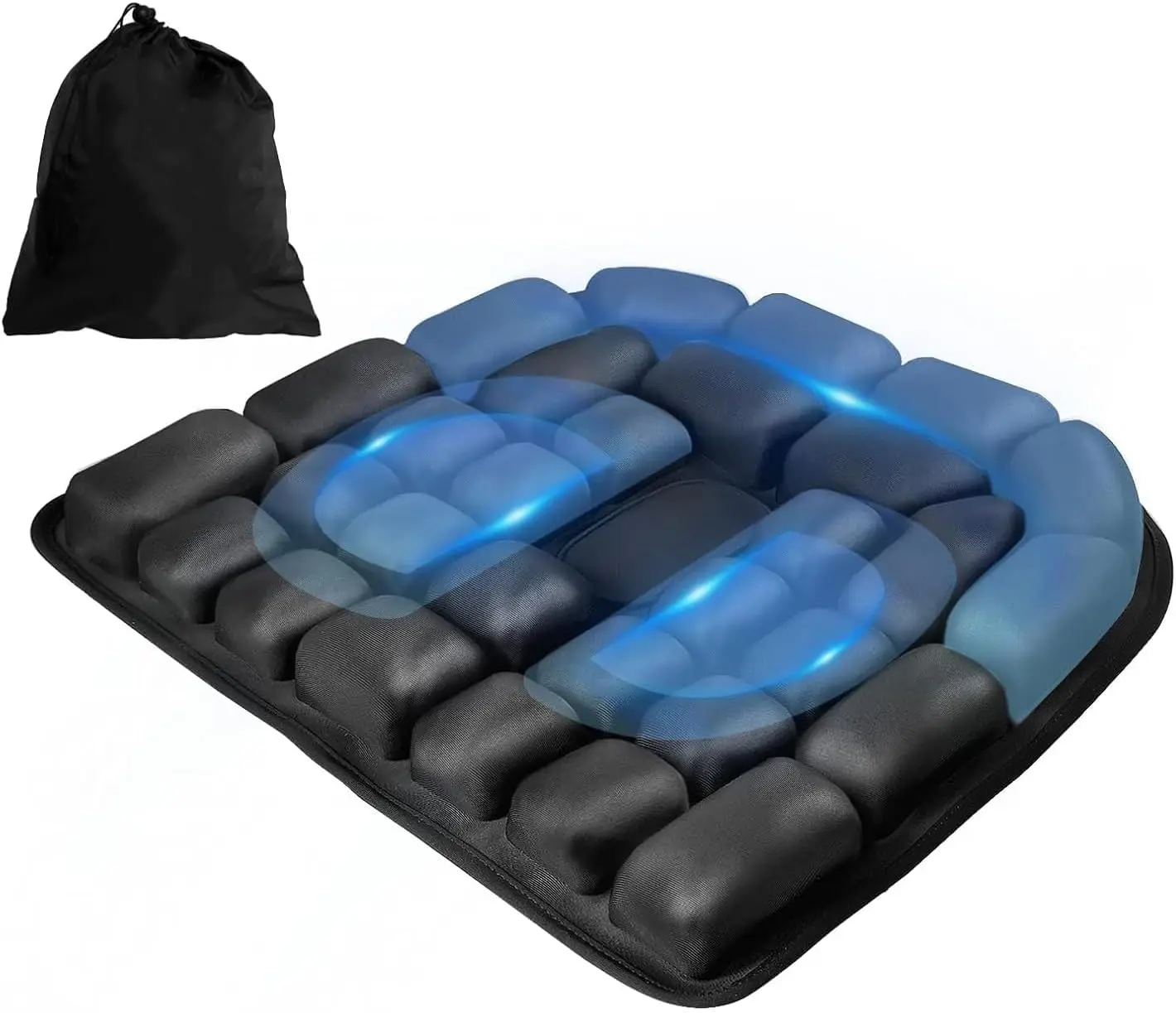 Aufblasbares Sitzkissen vom Pressstyp zur Druckentlastung, verstellbares Luftkissen für Luftreisen, Bürostuhl, Autositz und Rollstuhl