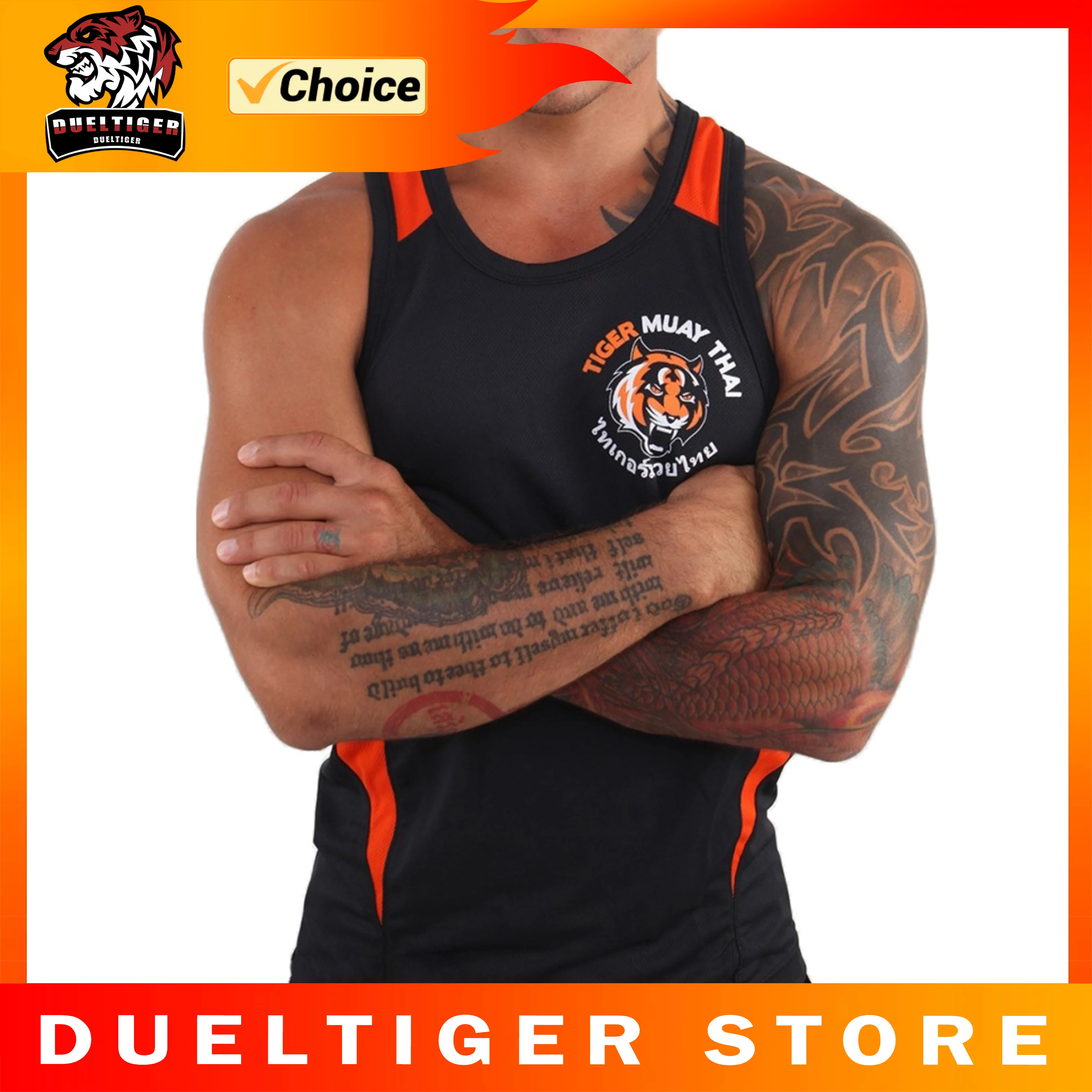 DUELTIGER Black Tiger Muay Thai MMA gilet da allenamento traspirante assorbente MMA Muay Thai abbigliamento Short uomo pantaloncini da boxe Jaco